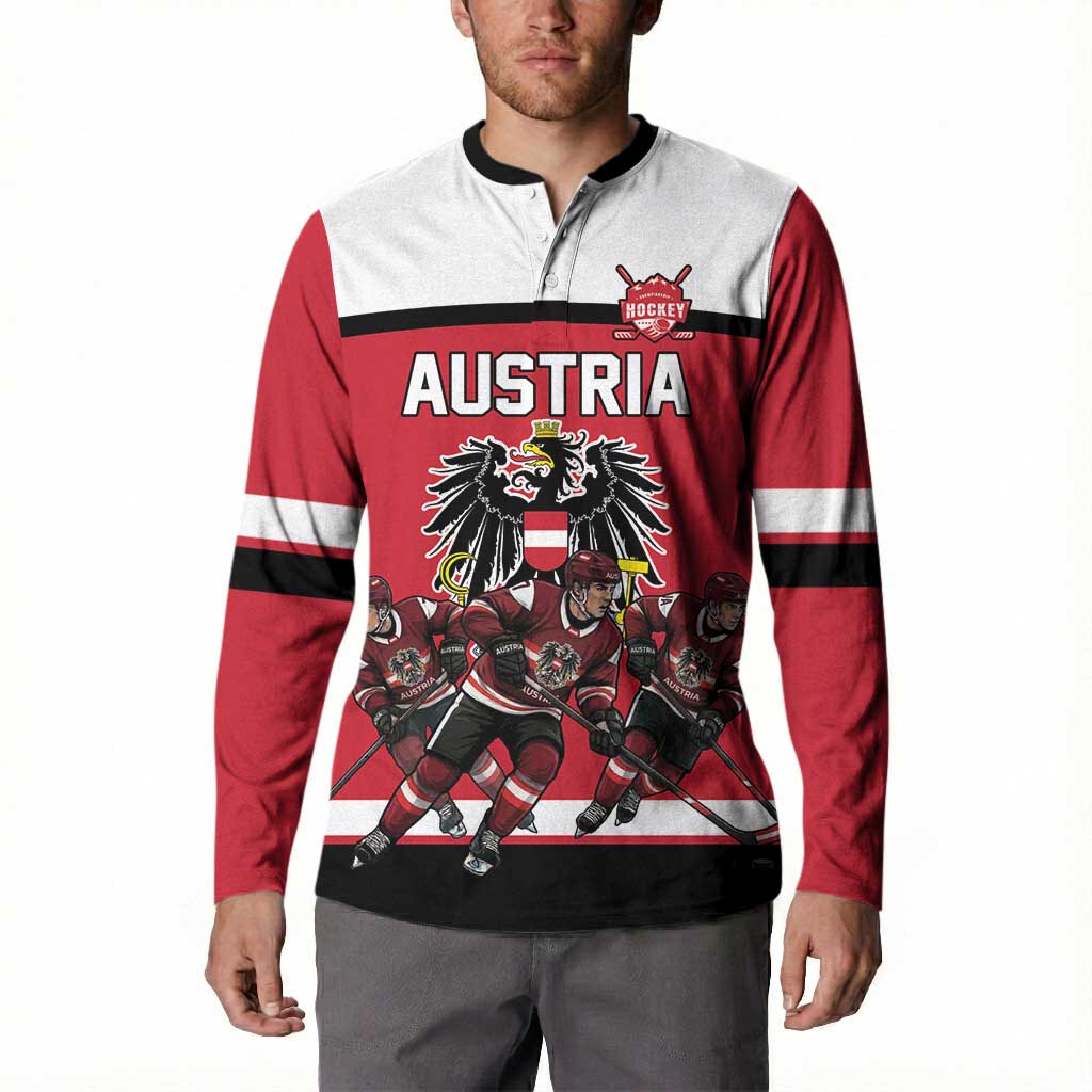 Austria Hockey Custom Button Sweatshirt Austrian Eagle Pride