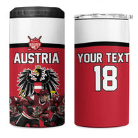 Austria Hockey Custom 4 in 1 Can Cooler Tumbler Austrian Eagle Pride