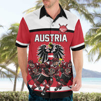 Austria Hockey Custom Hawaiian Shirt Austrian Eagle Pride