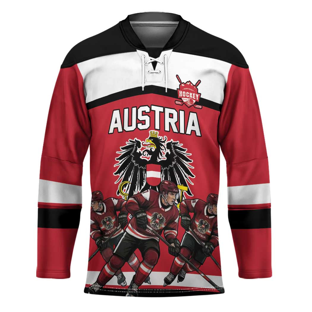 Austria Hockey Custom Hockey Jersey Austrian Eagle Pride