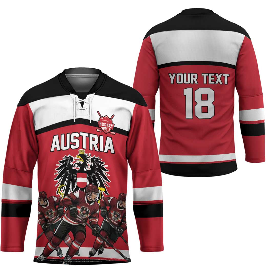 Austria Hockey Custom Hockey Jersey Austrian Eagle Pride