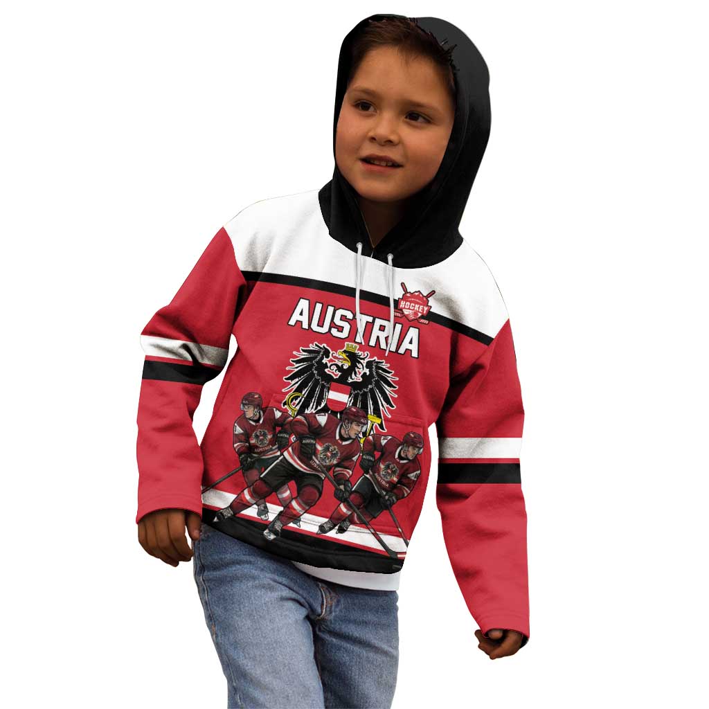 Austria Hockey Custom Kid Hoodie Austrian Eagle Pride