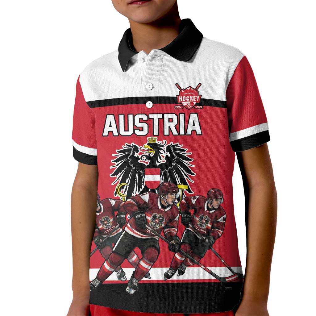 Austria Hockey Custom Kid Polo Shirt Austrian Eagle Pride