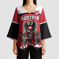 Austria Hockey Custom Kimono Sleeve Blouse Austrian Eagle Pride