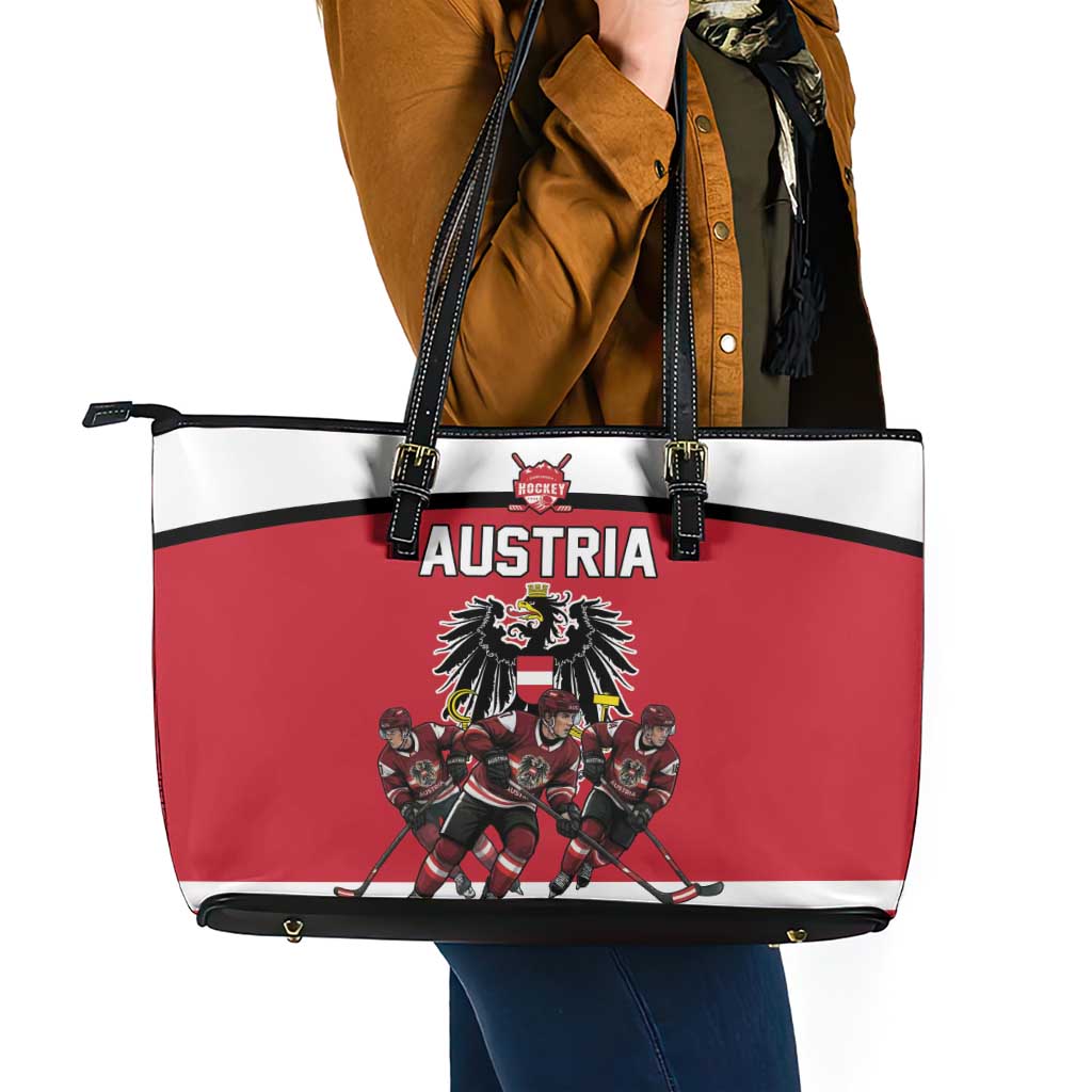 Austria Hockey Leather Tote Bag Austrian Eagle Pride