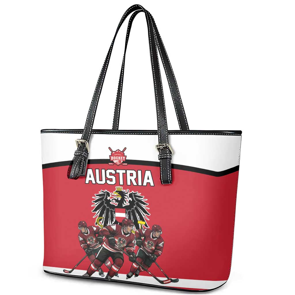 Austria Hockey Leather Tote Bag Austrian Eagle Pride
