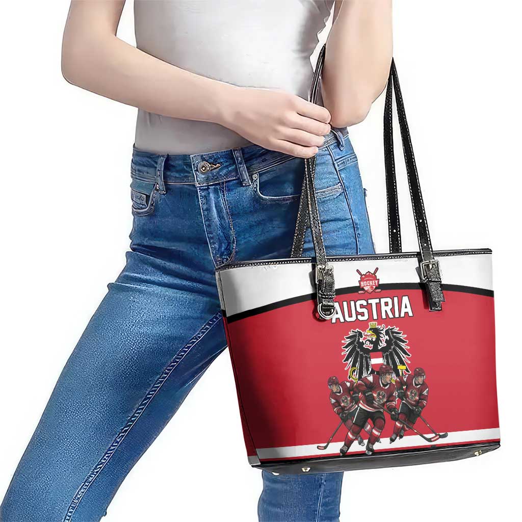 Austria Hockey Leather Tote Bag Austrian Eagle Pride