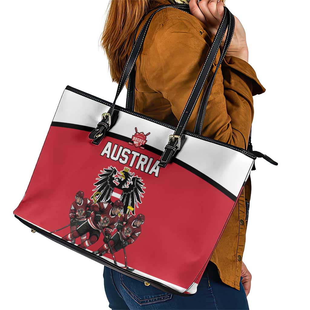 Austria Hockey Leather Tote Bag Austrian Eagle Pride