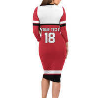 Austria Hockey Custom Long Sleeve Bodycon Dress Austrian Eagle Pride