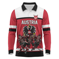 Austria Hockey Custom Long Sleeve Polo Shirt Austrian Eagle Pride