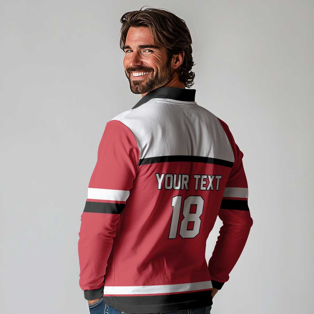 Austria Hockey Custom Long Sleeve Polo Shirt Austrian Eagle Pride