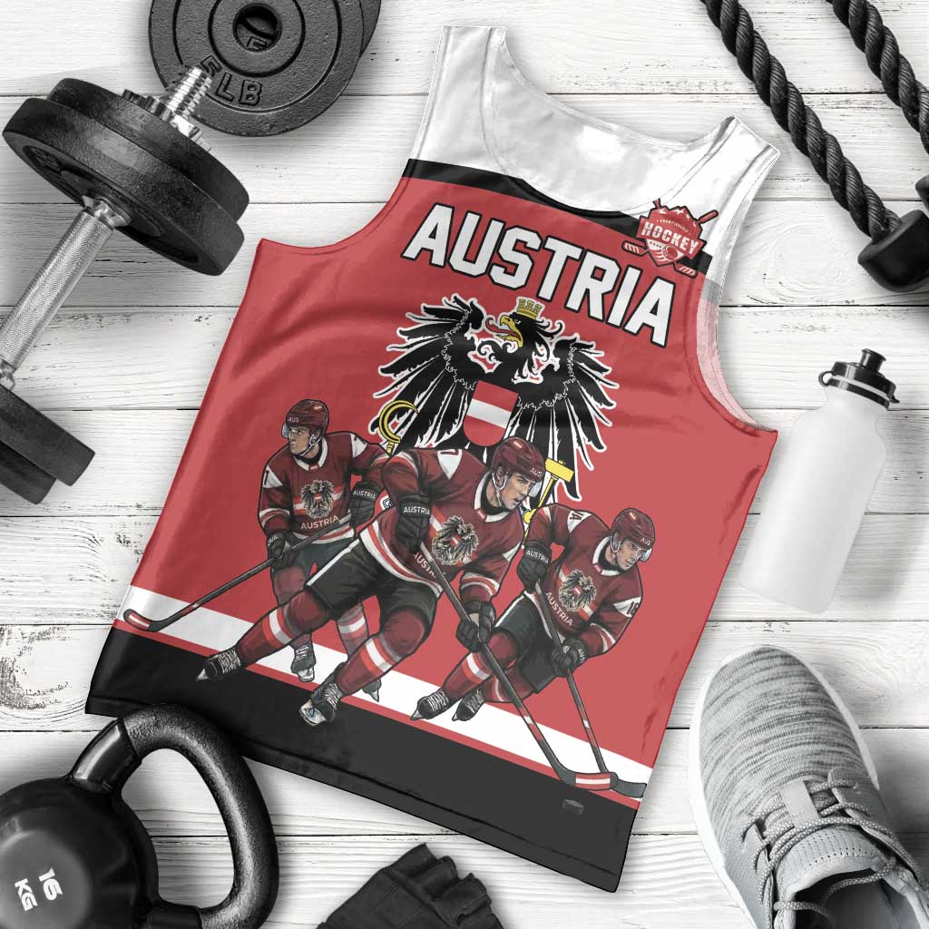 Austria Hockey Custom Men Tank Top Austrian Eagle Pride