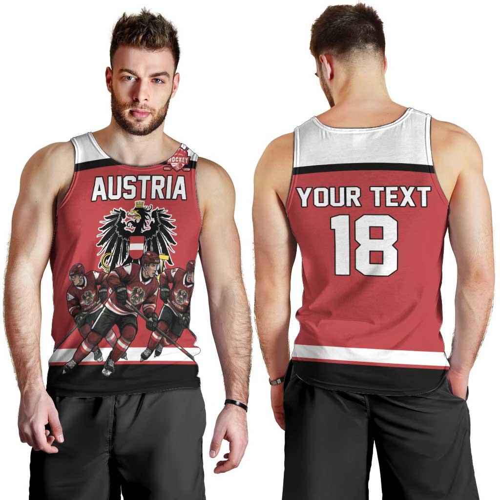 Austria Hockey Custom Men Tank Top Austrian Eagle Pride