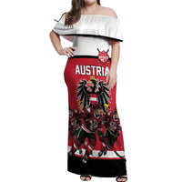 Austria Hockey Custom Off Shoulder Maxi Dress Austrian Eagle Pride