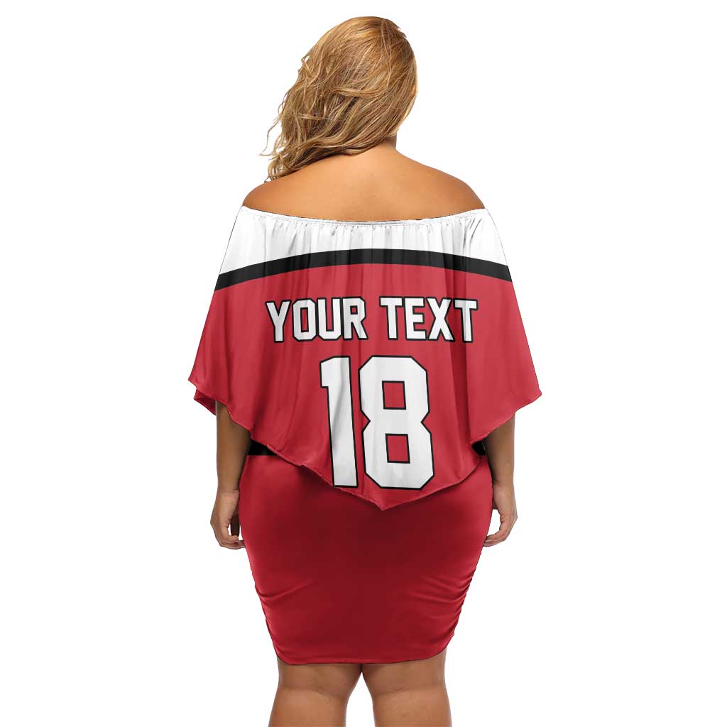Austria Hockey Custom Off Shoulder Short Dress Austrian Eagle Pride