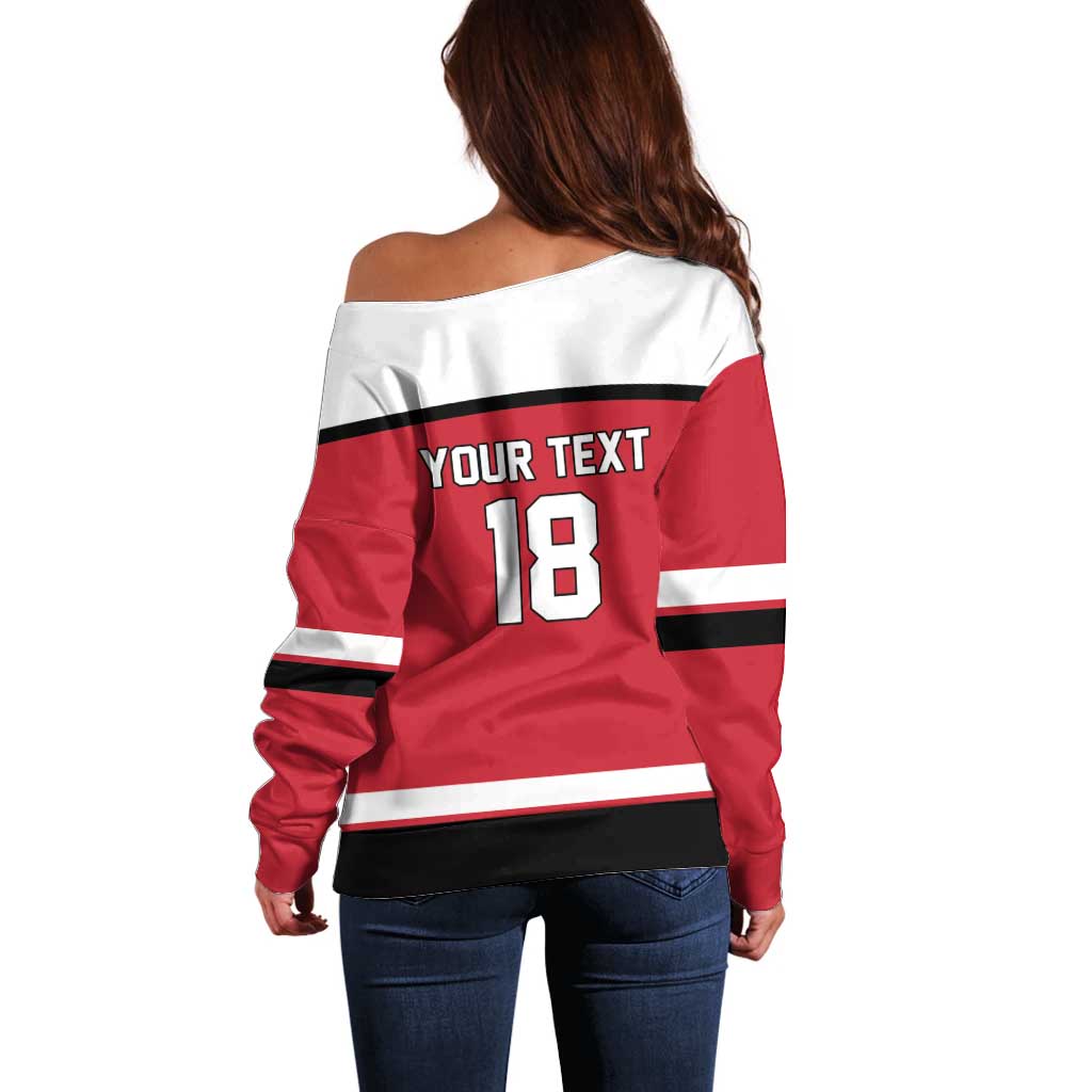 Austria Hockey Custom Off Shoulder Sweater Austrian Eagle Pride