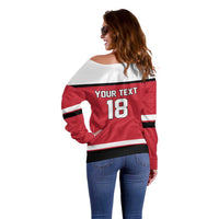 Austria Hockey Custom Off Shoulder Sweater Austrian Eagle Pride