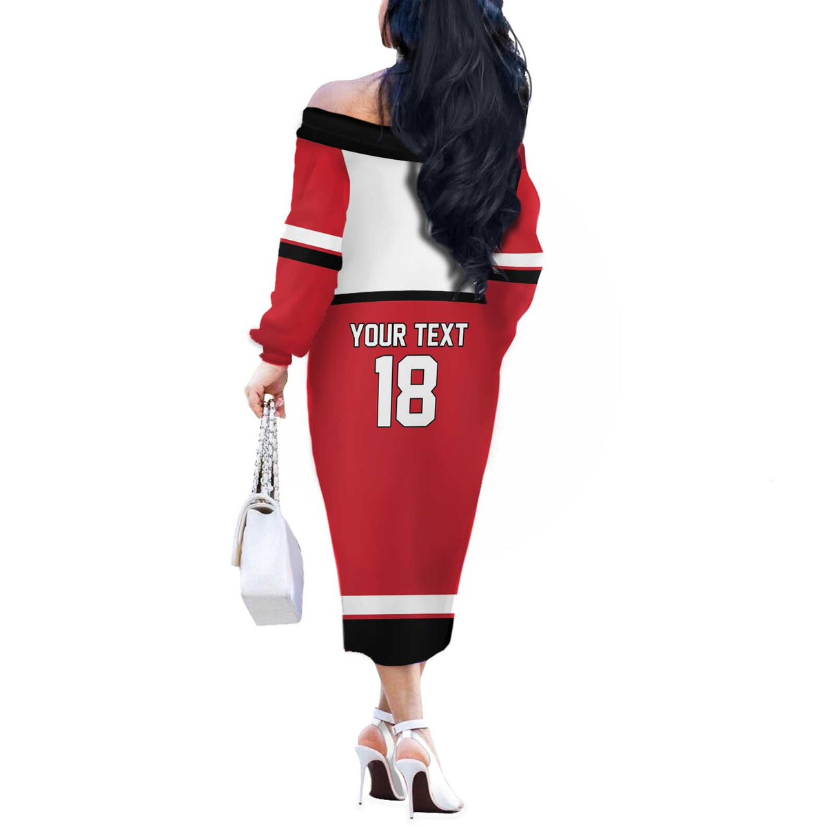 Austria Hockey Custom Off The Shoulder Long Sleeve Dress Austrian Eagle Pride