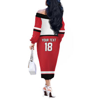 Austria Hockey Custom Off The Shoulder Long Sleeve Dress Austrian Eagle Pride