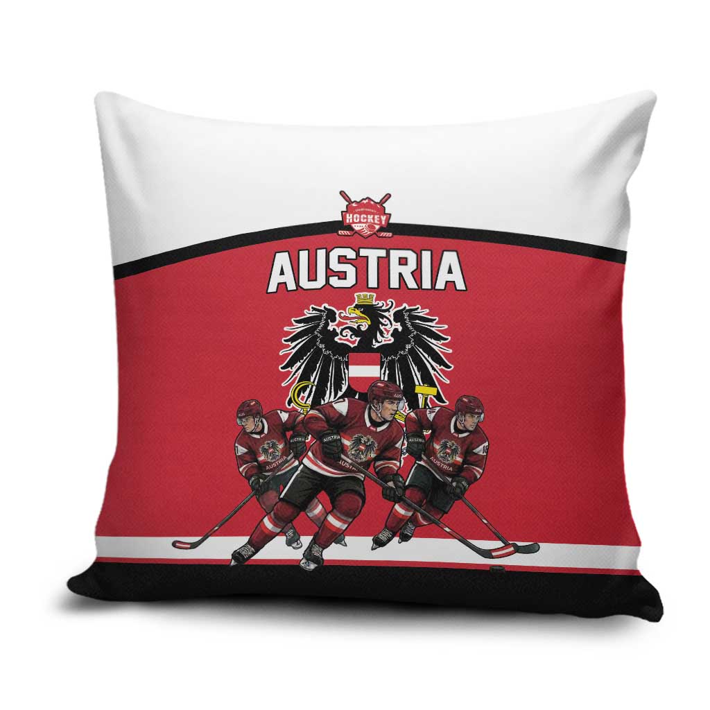 Austria Hockey Pillow Cover Austrian Eagle Pride