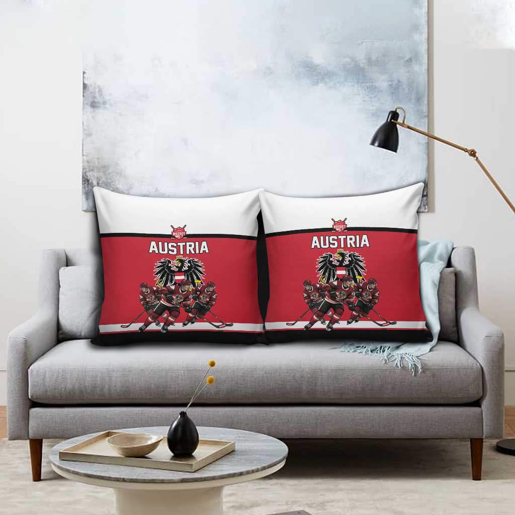 Austria Hockey Pillow Cover Austrian Eagle Pride