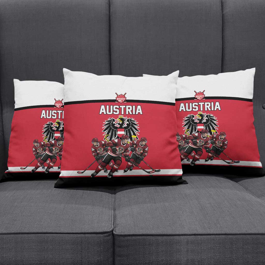 Austria Hockey Pillow Cover Austrian Eagle Pride