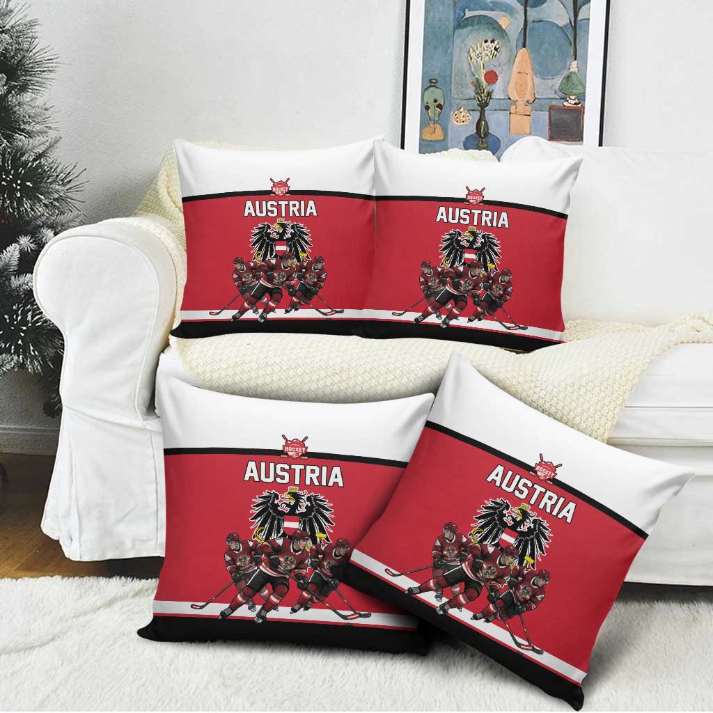 Austria Hockey Pillow Cover Austrian Eagle Pride
