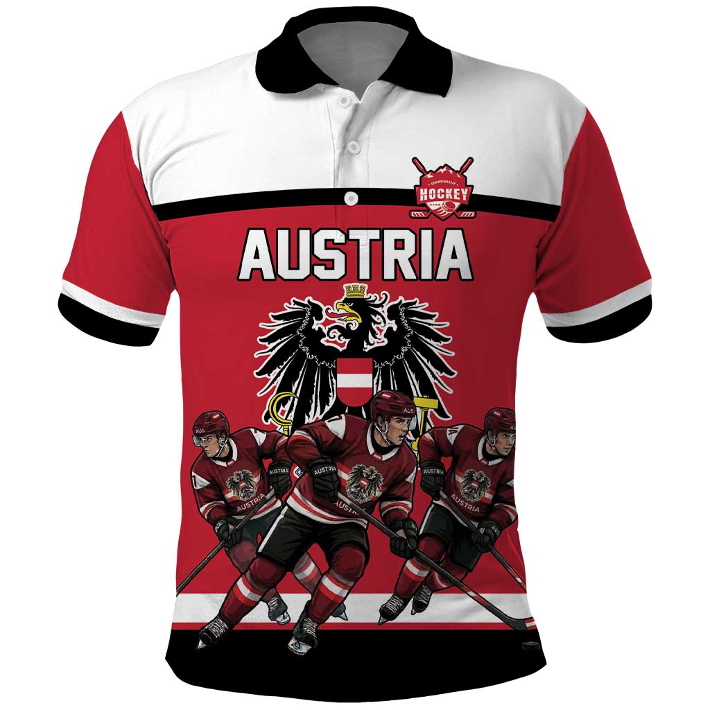 Austria Hockey Custom Polo Shirt Austrian Eagle Pride