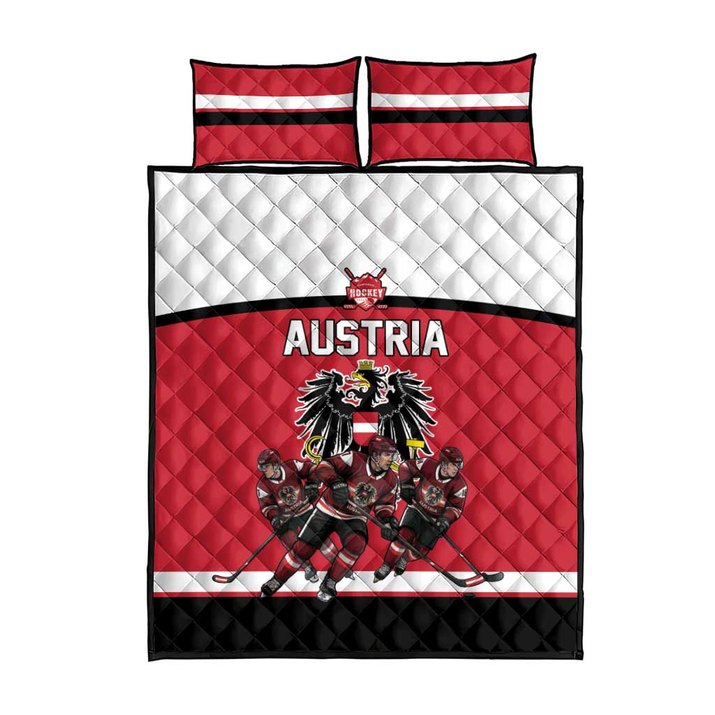 Austria Hockey Quilt Bed Set Austrian Eagle Pride