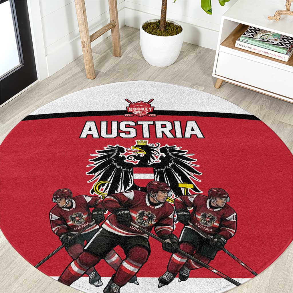 Austria Hockey Round Carpet Austrian Eagle Pride
