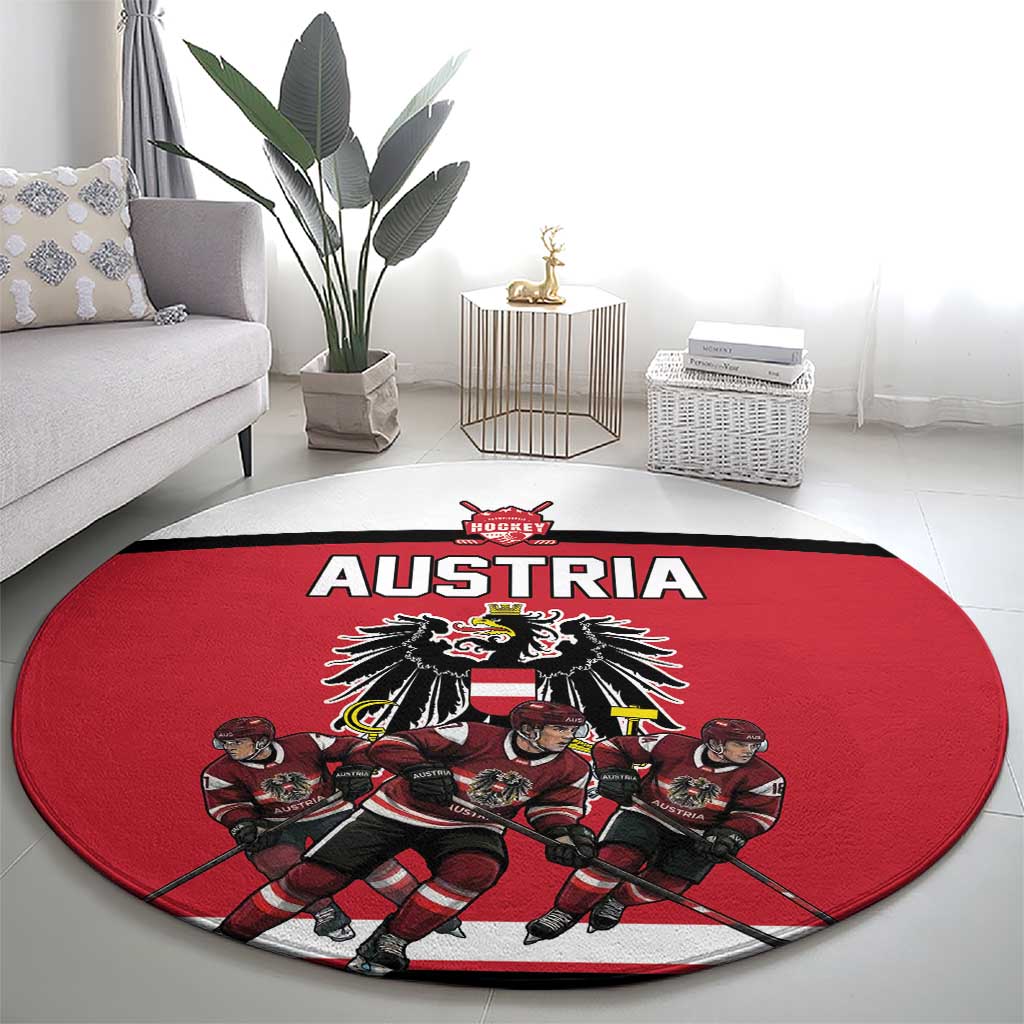 Austria Hockey Round Carpet Austrian Eagle Pride