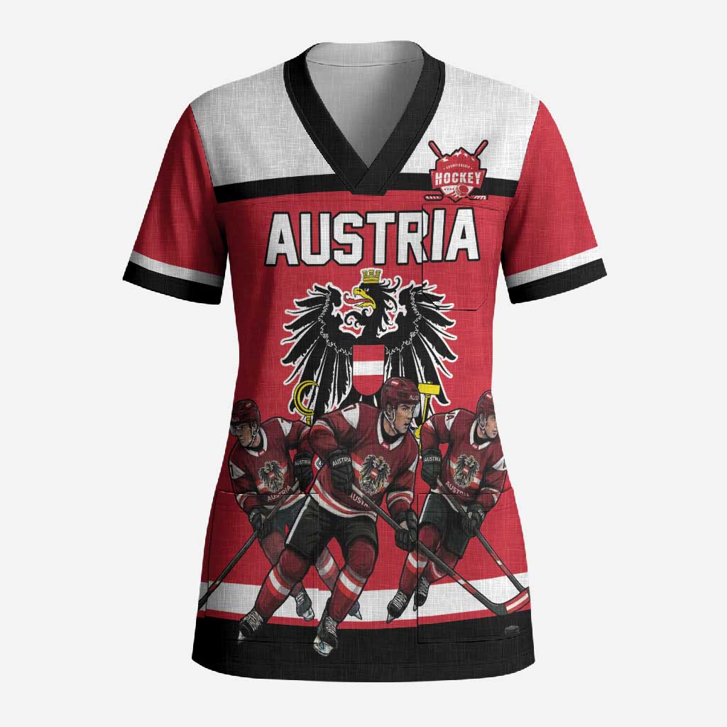 Austria Hockey Custom Scrub Top Austrian Eagle Pride