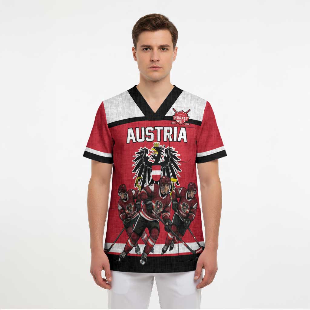 Austria Hockey Custom Scrub Top Austrian Eagle Pride
