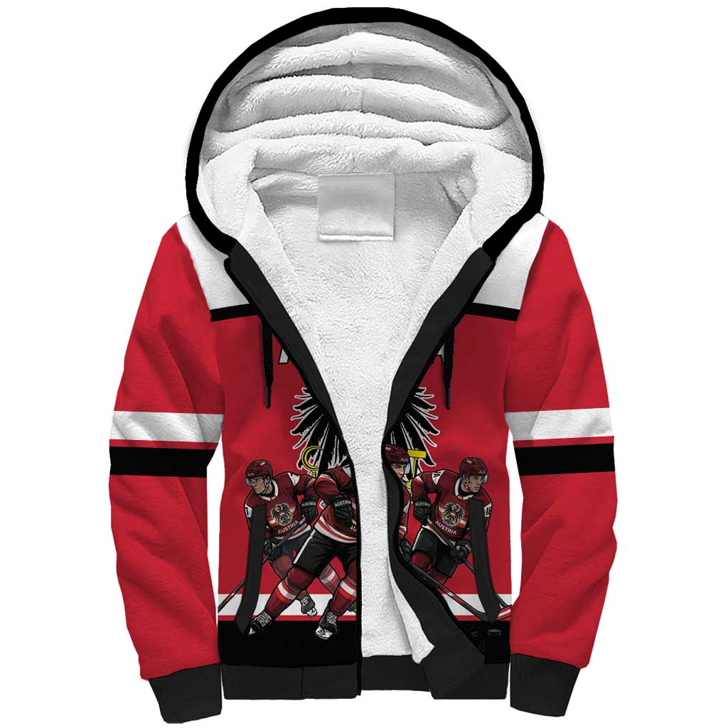 Austria Hockey Custom Sherpa Hoodie Austrian Eagle Pride