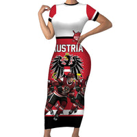 Austria Hockey Custom Short Sleeve Bodycon Dress Austrian Eagle Pride
