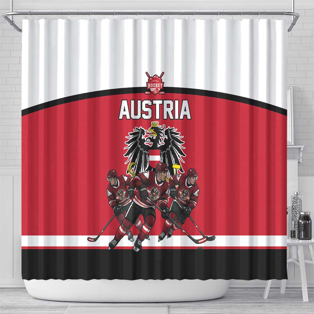 Austria Hockey Shower Curtain Austrian Eagle Pride
