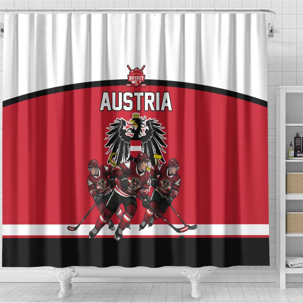 Austria Hockey Shower Curtain Austrian Eagle Pride