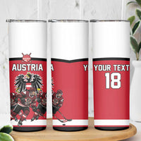 Austria Hockey Custom Skinny Tumbler Austrian Eagle Pride