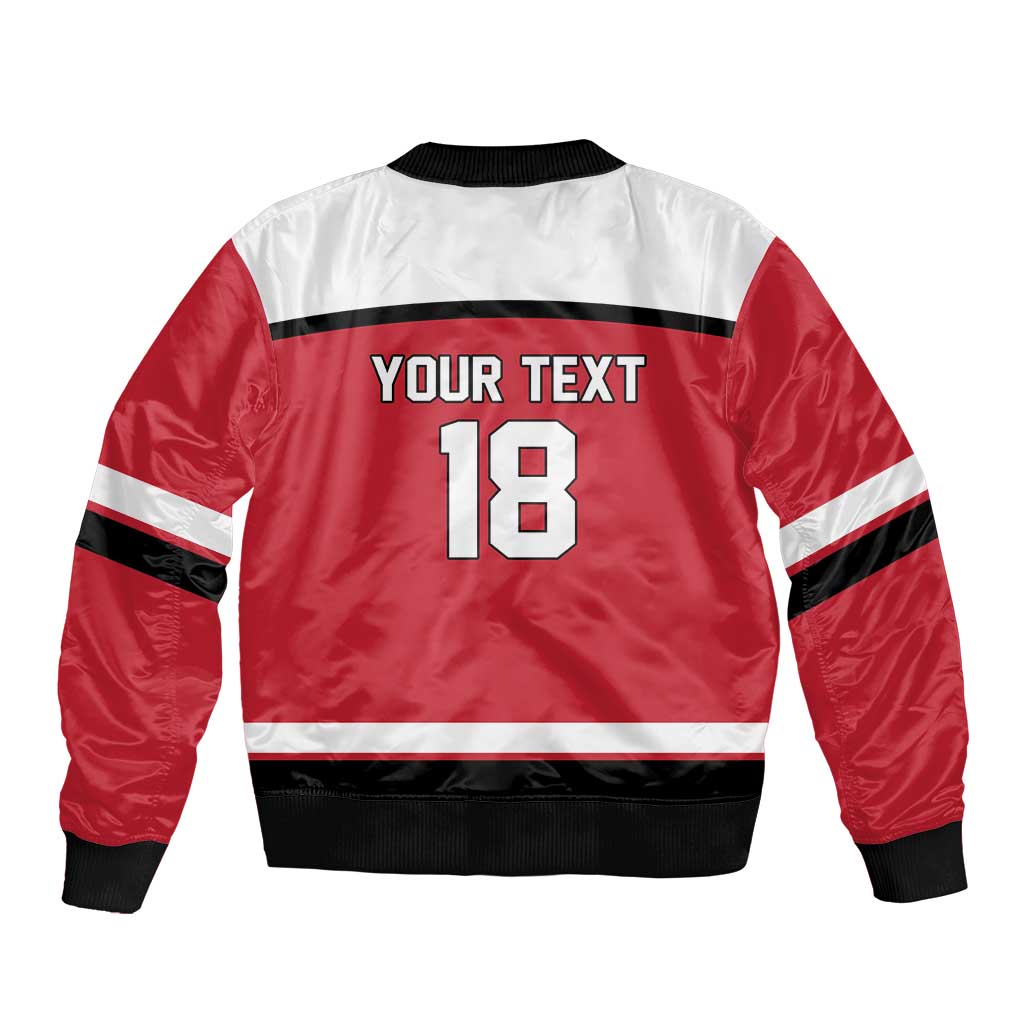 Austria Hockey Custom Sleeve Zip Bomber Jacket Austrian Eagle Pride