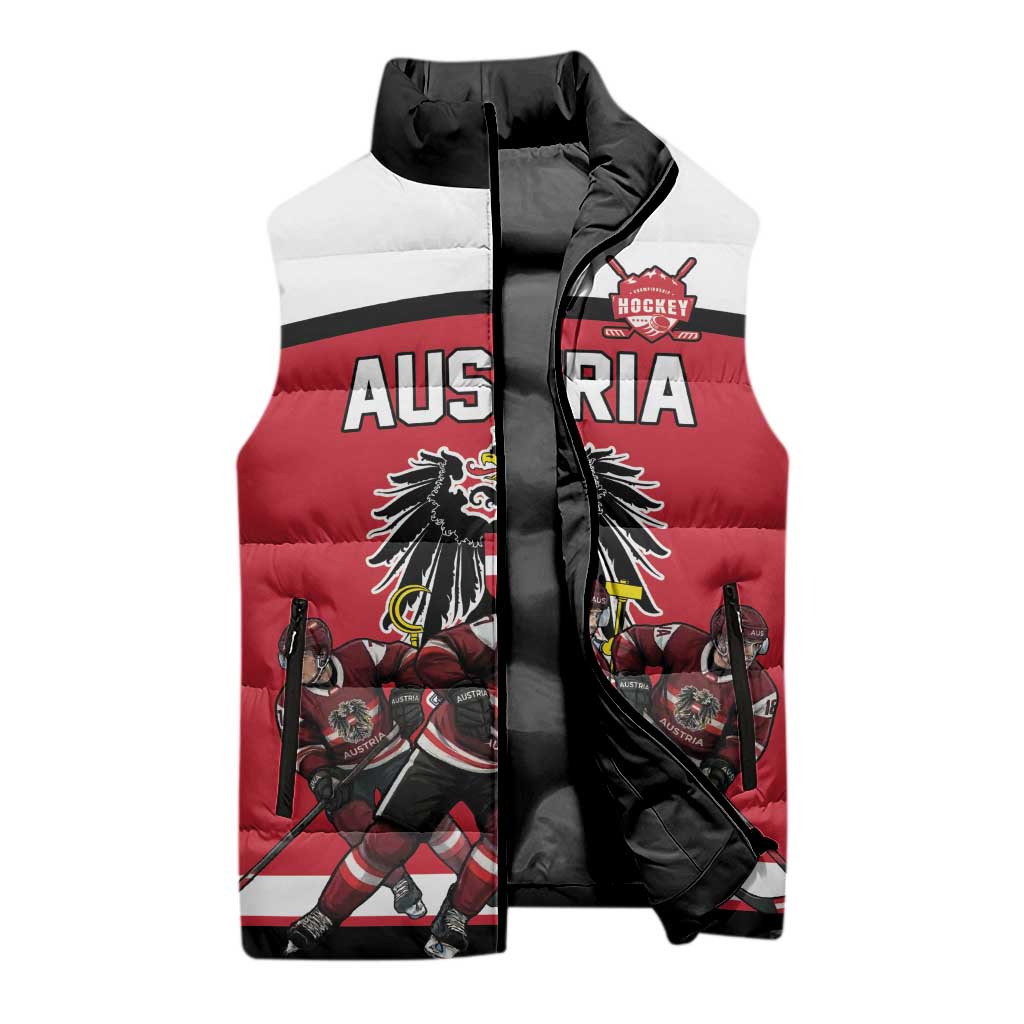 Austria Hockey Custom Sleeveless Puffer Jacket Austrian Eagle Pride
