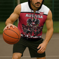 Austria Hockey Custom Sleeveless Zip Hoodie Austrian Eagle Pride
