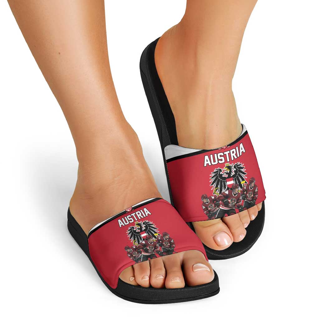 Austria Hockey Slide Sandals Austrian Eagle Pride