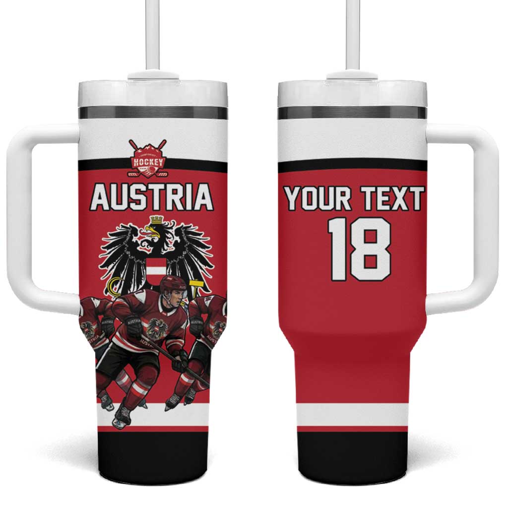 Austria Hockey Custom Tumbler With Handle Austrian Eagle Pride