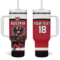Austria Hockey Custom Tumbler With Handle Austrian Eagle Pride