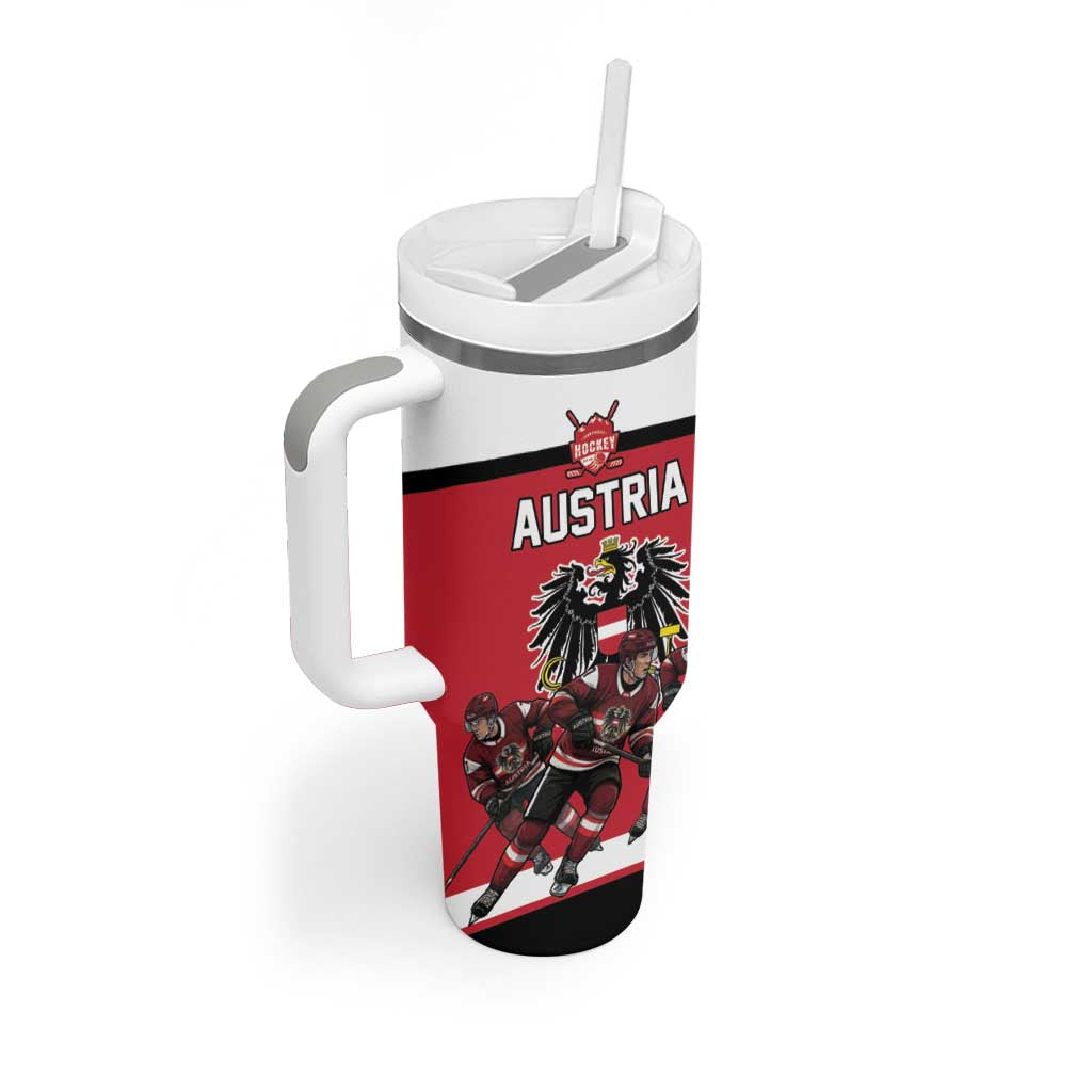 Austria Hockey Custom Tumbler With Handle Austrian Eagle Pride