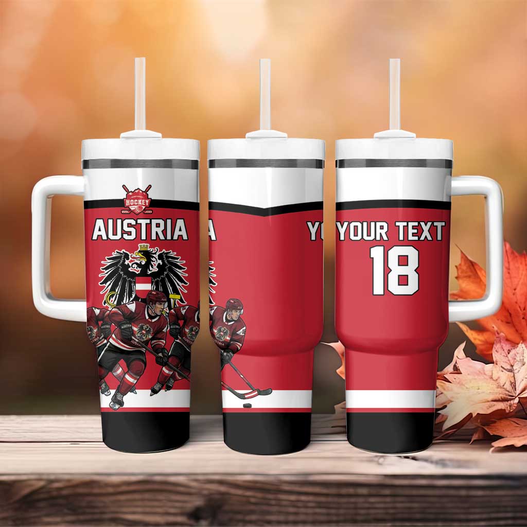 Austria Hockey Custom Tumbler With Handle Austrian Eagle Pride
