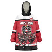 Austria Hockey Custom Wearable Blanket Hoodie Austrian Eagle Pride