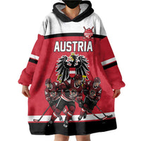 Austria Hockey Custom Wearable Blanket Hoodie Austrian Eagle Pride