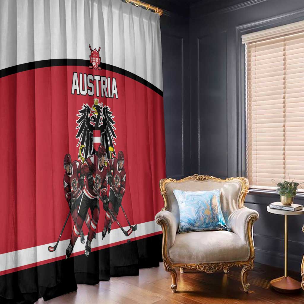 Austria Hockey Window Curtain Austrian Eagle Pride