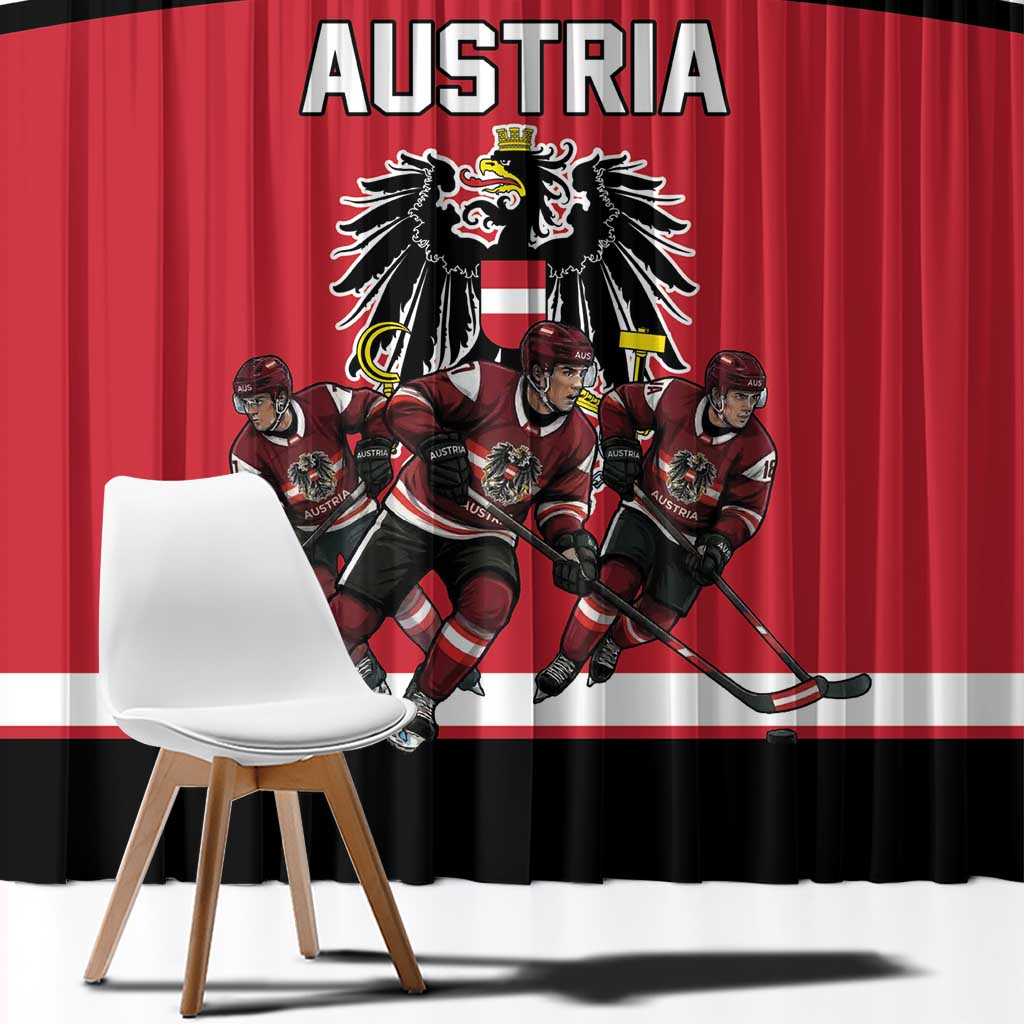 Austria Hockey Window Curtain Austrian Eagle Pride